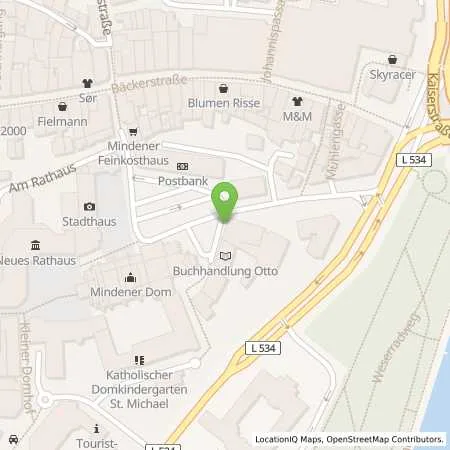 Standortübersicht der Tankstelle Westfalen Weser Netz GmbH in 32423 Minden