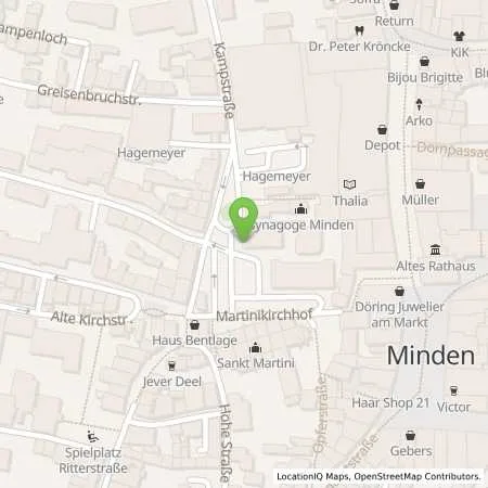 Standortübersicht der Tankstelle Westfalen Weser Netz GmbH in 32423 Minden