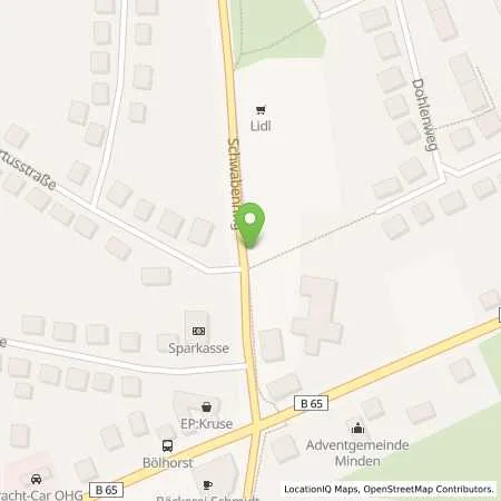 Standortübersicht der Tankstelle Lidl Dienstleistung GmbH & Co. KG in 32429 Minden