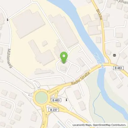 Standortübersicht der Tankstelle BEW Bergische Energie- und Wasser-GmbH in 42499 Hückeswagen