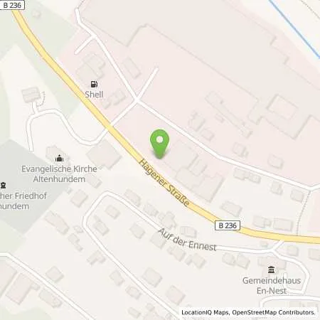 Standortübersicht der Tankstelle Egon Baumhoff GmbH & Co. KG in 57368 Lennestadt