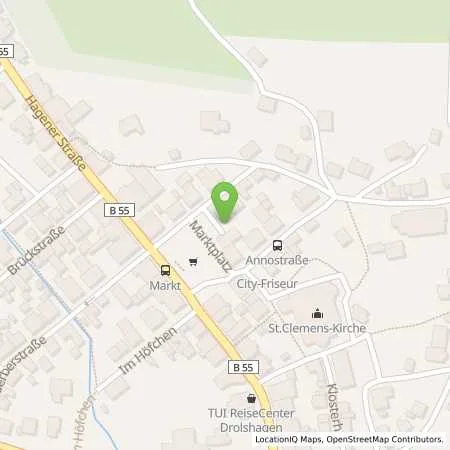 Standortübersicht der Tankstelle BIGGE ENERGIE GmbH & Co. KG in 57489 Drolshagen