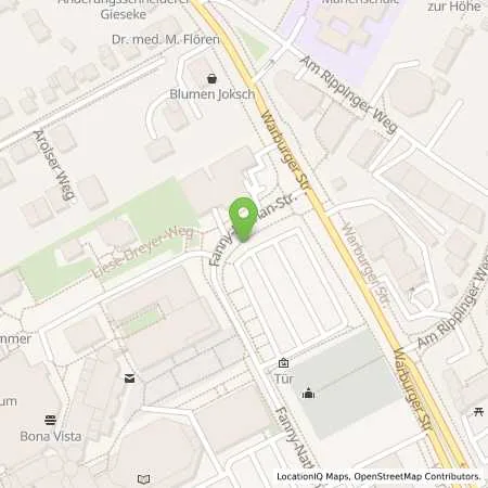 Standortübersicht der Tankstelle Westfalen Weser Netz GmbH in 33098 Paderborn