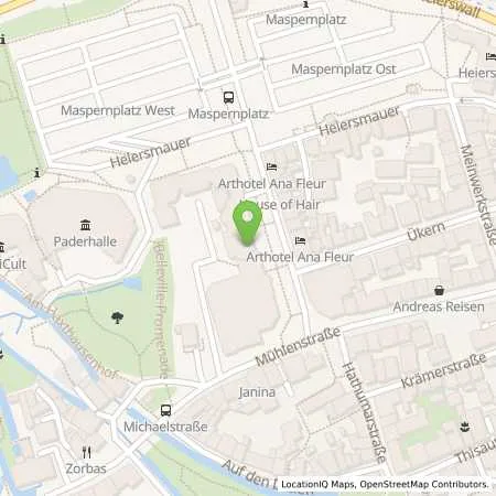 Standortübersicht der Tankstelle Sparkasse Paderborn-Detmold in 33098 Paderborn