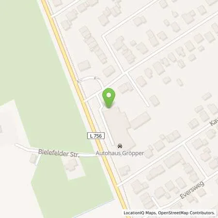 Standortübersicht der Tankstelle Autohaus Gröpper GmbH in 33104 Paderborn