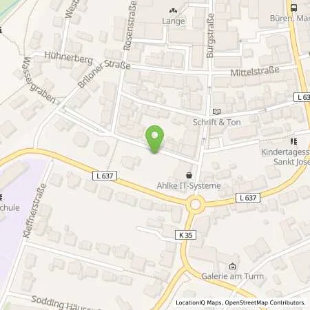 Standortübersicht der Tankstelle innogy SE in 33142 Büren