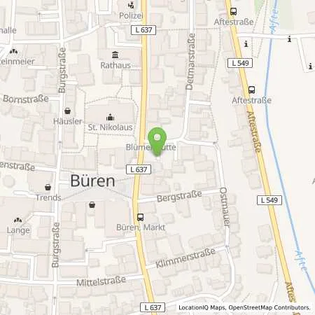 Standortübersicht der Tankstelle Westfalen Weser Netz GmbH in 33142 Büren