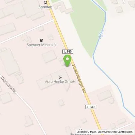 Standortübersicht der Tankstelle Auto Henke GmbH in 33142 Büren