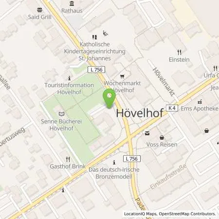 Standortübersicht der Tankstelle Westfalen Weser Netz GmbH in 33161 Hövelhof