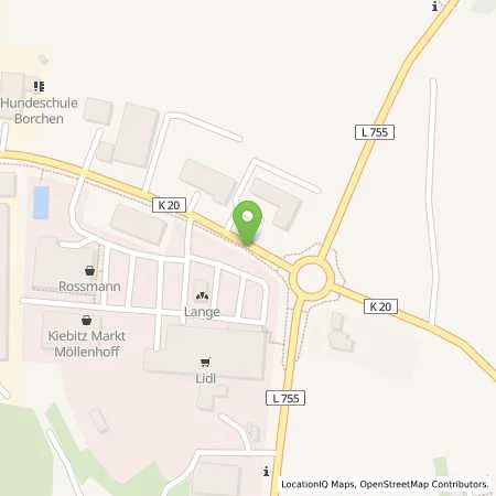 Standortübersicht der Tankstelle Lidl Dienstleistung GmbH & Co. KG in 33178 Borchen