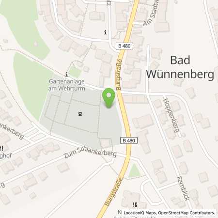 Standortübersicht der Strom (Elektro) Tankstelle: innogy SE in 33181, Bad Wnnenberg