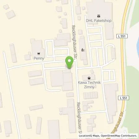 Standortübersicht der Tankstelle Engelmeier GmbH& Co. KG in 45721 Haltern am See