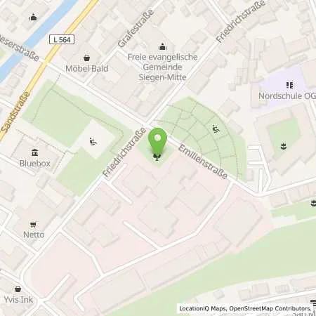 Standortübersicht der Tankstelle innogy eMobility Solutions GmbH in 57072 Siegen