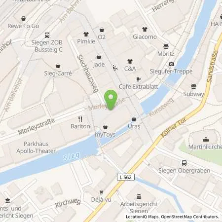 Standortübersicht der Tankstelle KEG SIEGEN mbH in 57072 Siegen