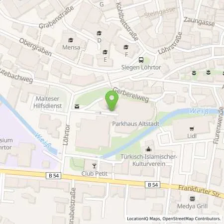 Standortübersicht der Tankstelle Stadt Siegen in 57072 Siegen