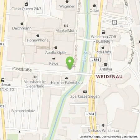 Standortübersicht der Tankstelle Stadt Siegen in 57076 Siegen