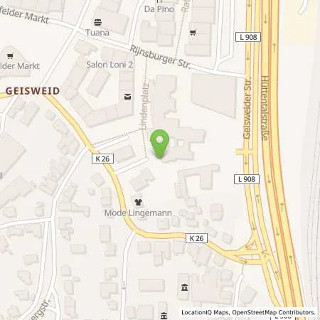 Standortübersicht der Tankstelle Stadt Siegen in 57078 Siegen