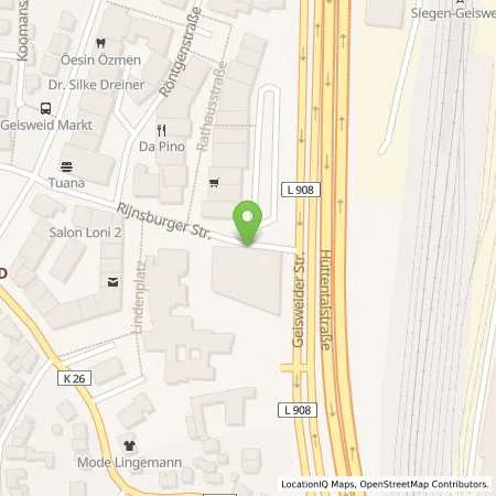 Standortübersicht der Tankstelle Stadt Siegen in 57078 Siegen