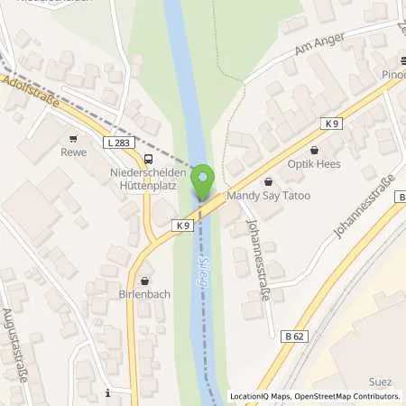 Standortübersicht der Tankstelle Stadt Siegen in 57080 Siegen