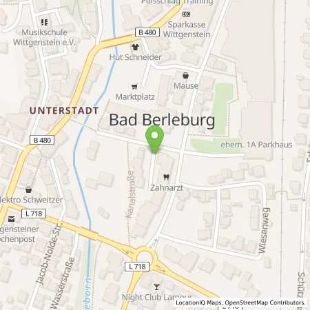 Standortübersicht der Tankstelle innogy eMobility Solutions GmbH in 57319 Bad Berleburg