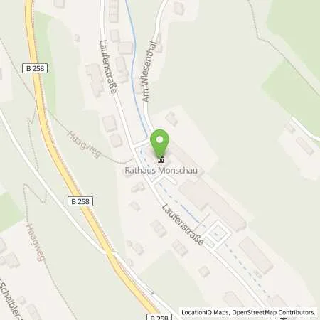 Standortübersicht der Tankstelle EWV Energie- und Wasser-Versorgung GmbH in 52156 Monschau