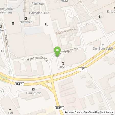 Standortübersicht der Tankstelle Energie- und Wasserversorgung Rheine GmbH in 48431 Rheine