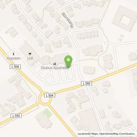 Standortübersicht der Tankstelle Stadtwerke Tecklenburger Land GmbH & Co. KG in 48496 Hopsten