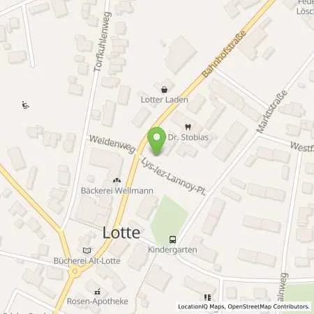 Standortübersicht der Tankstelle Stadtwerke Tecklenburger Land GmbH & Co. KG in 49504 Lotte