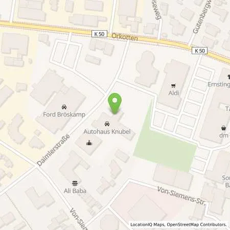 Standortübersicht der Tankstelle Knubel GmbH & Co. KG in 48291 Telgte