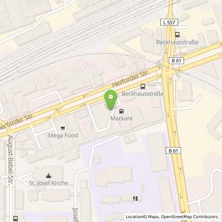 Standortübersicht der Tankstelle innogy eMobility Solutions GmbH in 33602 Bielefeld