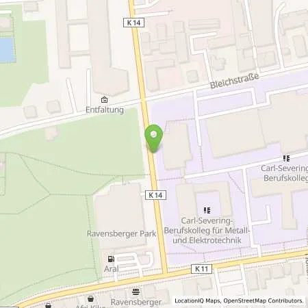 Standortübersicht der Tankstelle Stadtwerke Bielefeld in 33607 Bielefeld