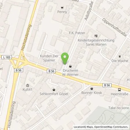 Standortübersicht der Tankstelle SWB Energie- und Wasserversorgung Bonn/Rhein-Sieg in 53111 Bonn