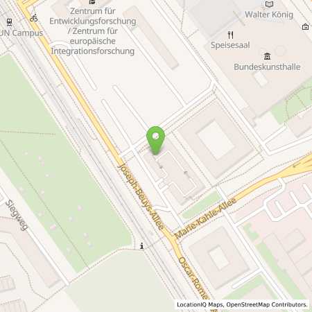 Standortübersicht der Strom (Elektro) Tankstelle: B+B Parkhaus GmbH & Co.KG in 53113, Bonn
