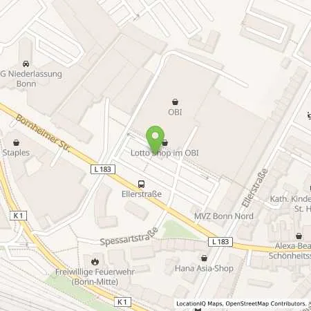 Standortübersicht der Tankstelle SWB Energie- und Wasserversorgung Bonn/Rhein-Sieg in 53119 Bonn