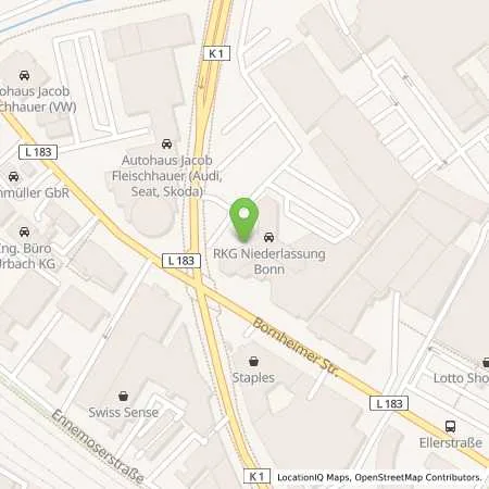 Standortübersicht der Tankstelle SWB Energie- und Wasserversorgung Bonn/Rhein-Sieg in 53119 Bonn