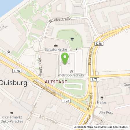 Standortübersicht der Strom (Elektro) Tankstelle: Stadtwerke Duisburg AG in 47051, Duisburg