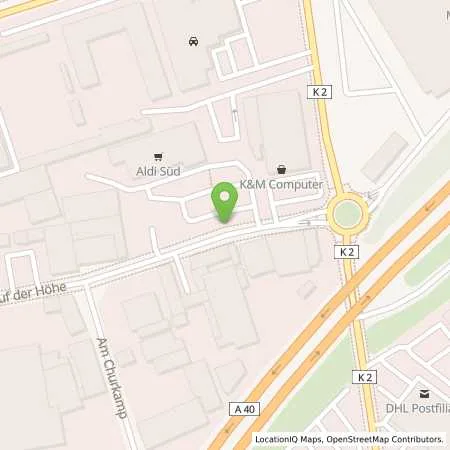 Standortübersicht der Tankstelle ALDI SÜD in 47059 Duisburg