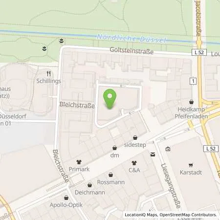 Standortübersicht der Tankstelle Stadtwerke Düsseldorf AG in 40212 Düsseldorf