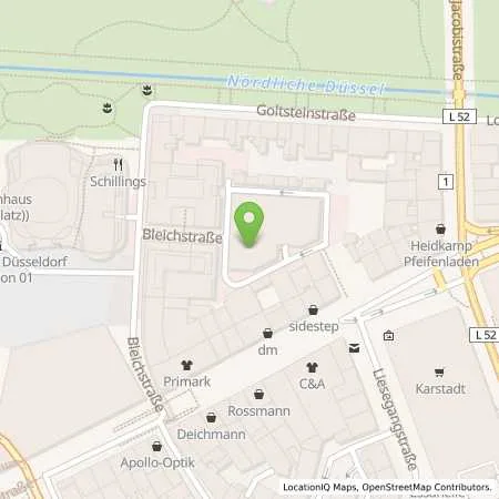 Standortübersicht der Tankstelle Stadtwerke Düsseldorf AG in 40212 Düsseldorf