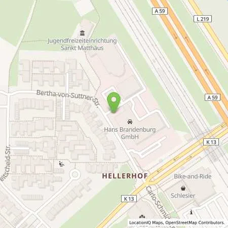 Standortübersicht der Tankstelle Hans Brandenburg GmbH in 40595 Düsseldorf