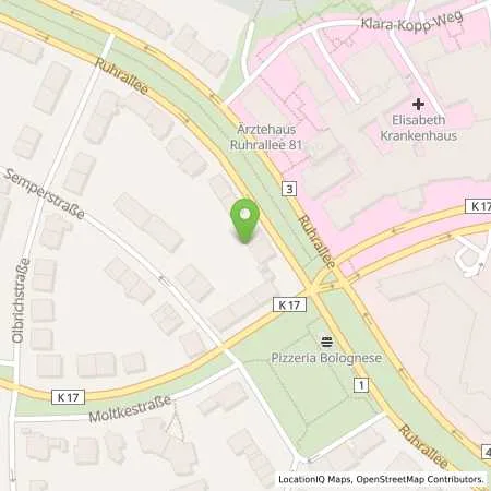 Standortübersicht der Tankstelle innogy SE in 45128 Essen