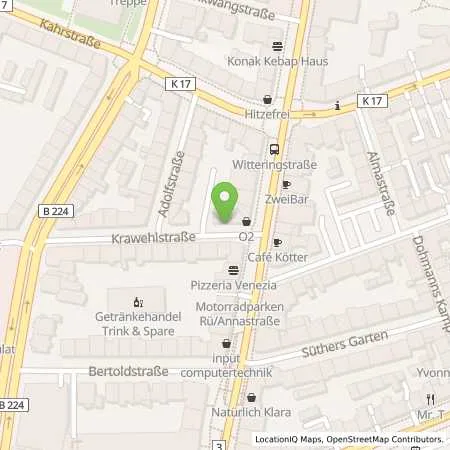 Standortübersicht der Tankstelle innogy SE in 45130 Essen