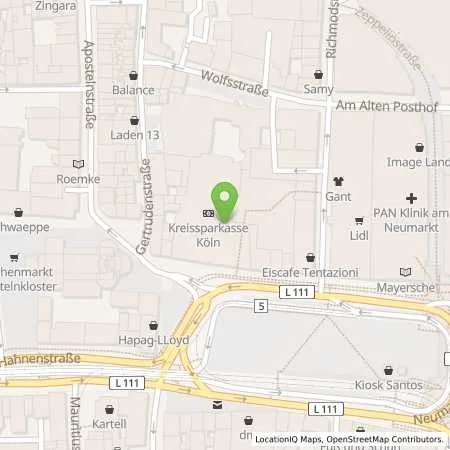 Standortübersicht der Tankstelle Kreissparkasse Köln in 50667 Köln