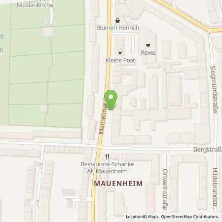 Standortübersicht der Tankstelle Rheinenergie AG in 50739 Köln