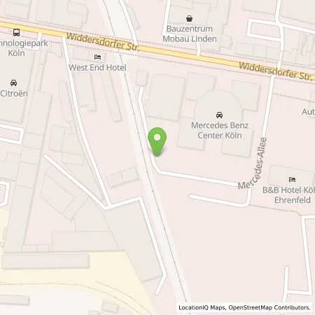 Standortübersicht der Tankstelle Mercedes-Benz AG in 50825 Köln