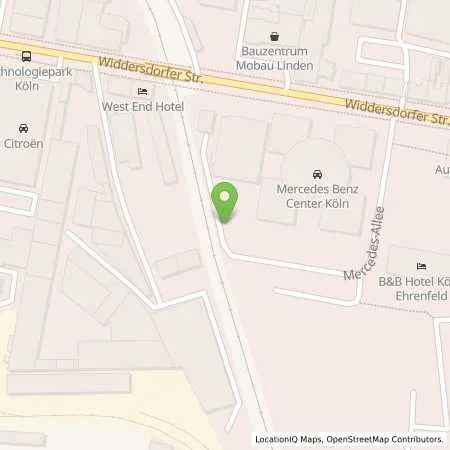 Standortübersicht der Tankstelle Mercedes-Benz AG in 50825 Köln