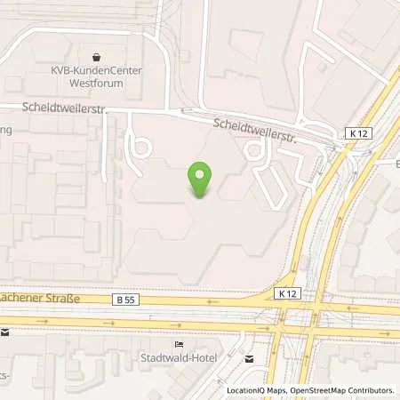 Standortübersicht der Tankstelle Rheinenergie AG in 50933 Köln