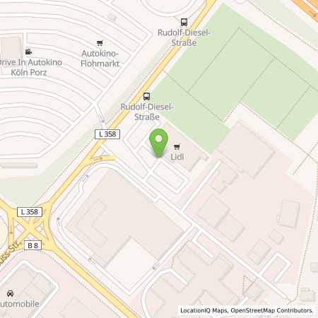 Standortübersicht der Strom (Elektro) Tankstelle: Lidl Dienstleistung GmbH & Co. KG in 51145, Kln