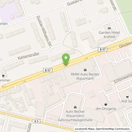 Standortübersicht der Tankstelle Auto Becker Klausmann in 47800 Krefeld