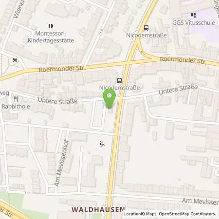 Standortübersicht der Tankstelle NEW Niederrhein Energie und Wasser GmbH in 41068 Mönchengladbach